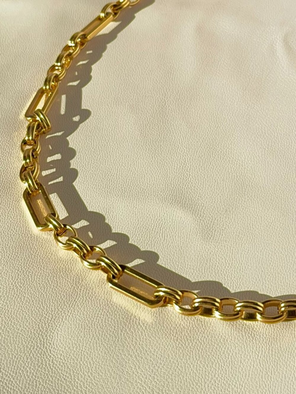 Aouri Chain Link Necklace | 18K Gold Plated | New